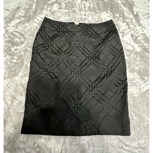 Cynthia Rowley Skirt Women's Size 8 Black Patterned 1/4 Zip‎ Backside EUC